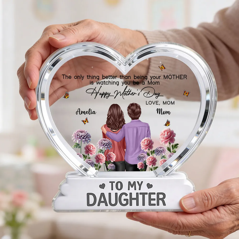 “To My Daughter” Personalized Acrylic Plaque - Birth Flower Mother’s Day Gift