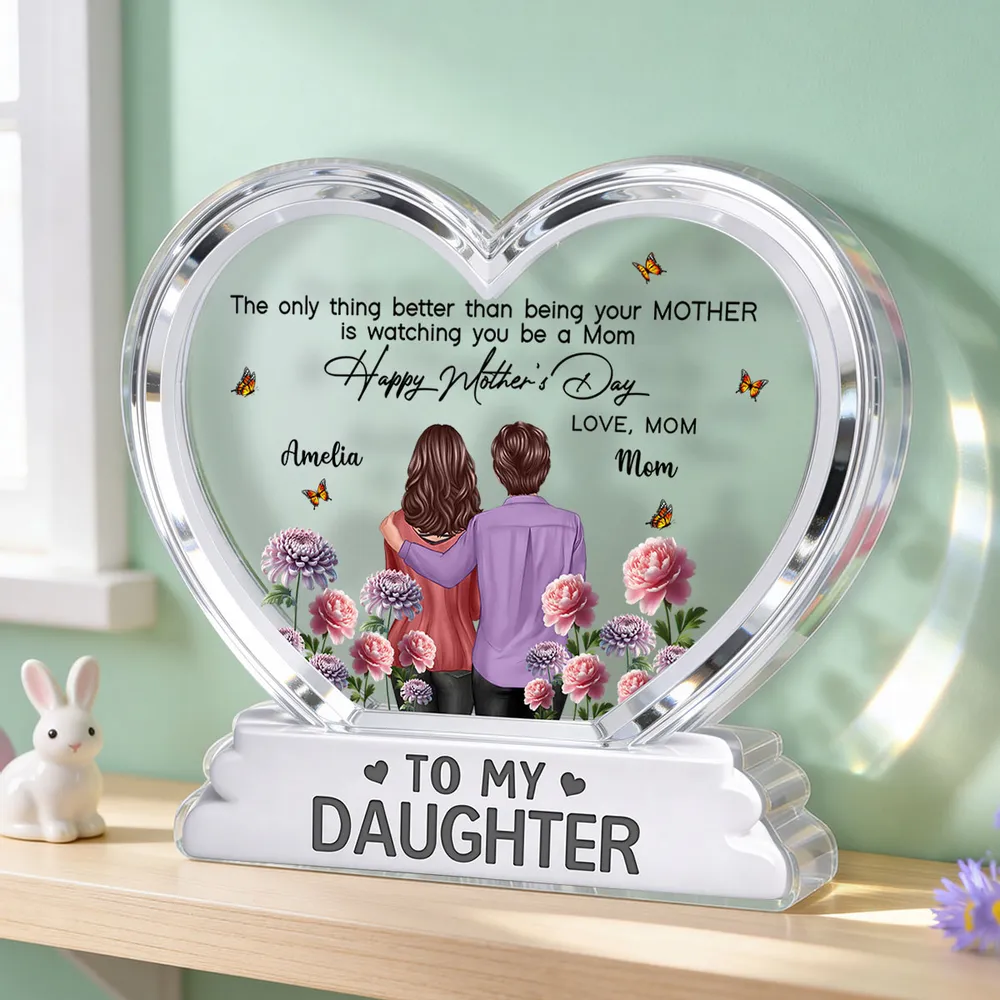 “To My Daughter” Personalized Acrylic Plaque - Birth Flower Mother’s Day Gift