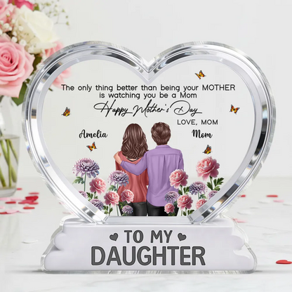 “To My Daughter” Personalized Acrylic Plaque - Birth Flower Mother’s Day Gift