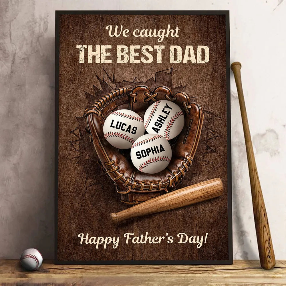 Personalized Baseball Dad Poster / Canvas - Custom Father’s Day Gift