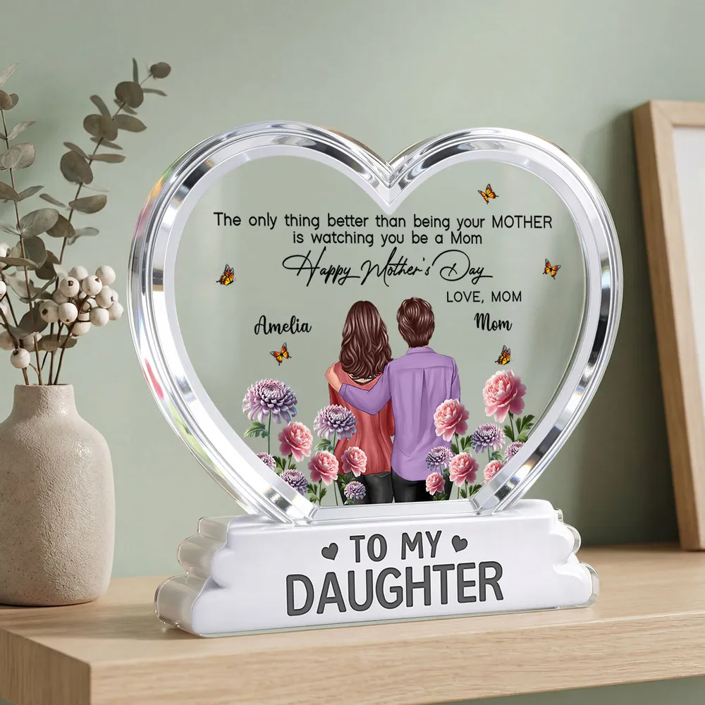 “To My Daughter” Personalized Acrylic Plaque - Birth Flower Mother’s Day Gift