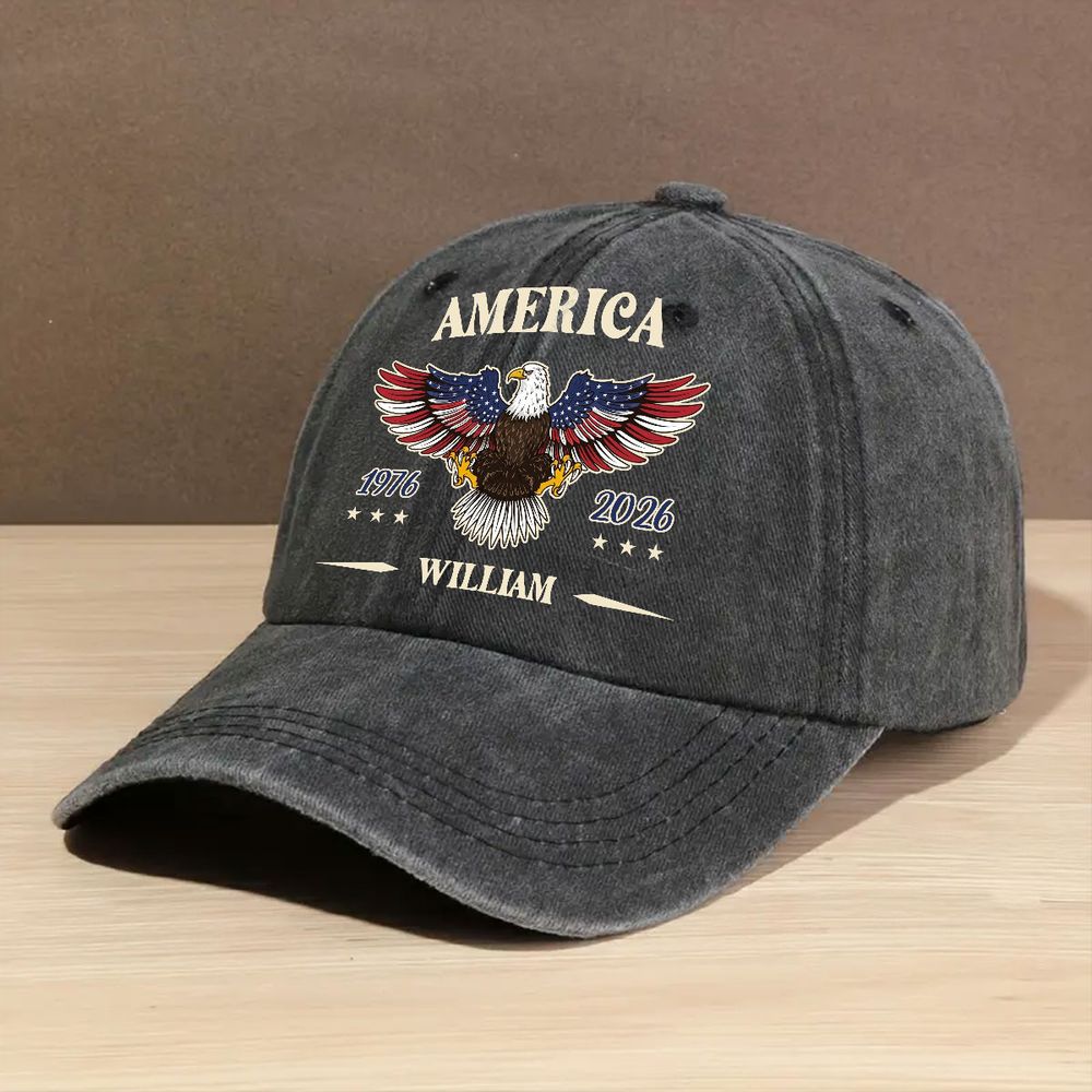My Country - Personalized Vintage Washed Denim Cap