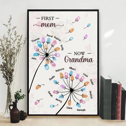 Grandma’s Dandelion Flower Poster / Canvas - Personalized Custom Gift from Grandkids