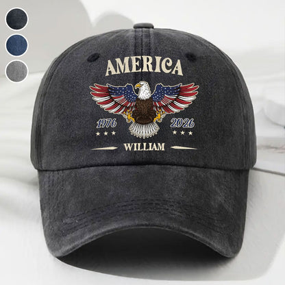 My Country - Personalized Vintage Washed Denim Cap