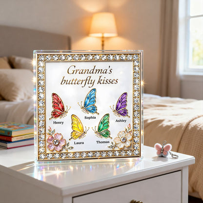 Grandma's Butterfly Kisses - Personalized Acrylic Block Plaque