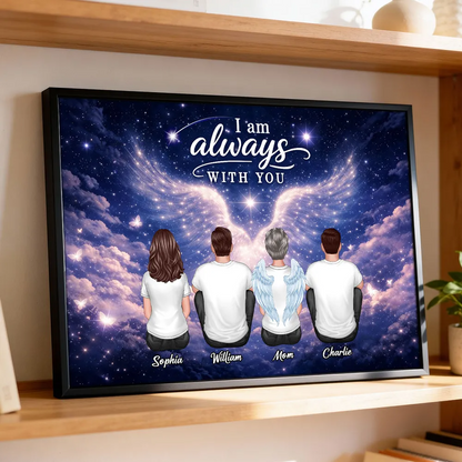 Personalized “Always With You” Memorial Poster / Canvas - Starry Night Angel Wings Sympathy Gift