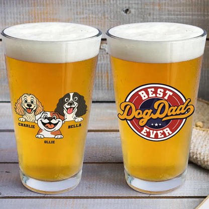 Proud Retro Dad - Personalized Custom Beer Glass