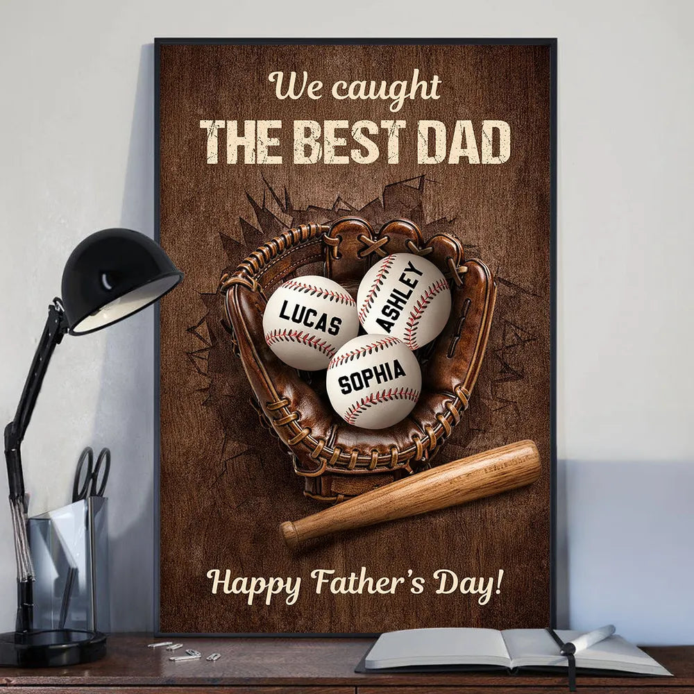 Personalized Baseball Dad Poster / Canvas - Custom Father’s Day Gift