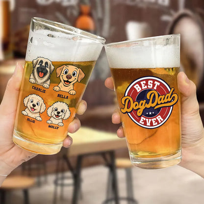 Proud Retro Dad - Personalized Custom Beer Glass