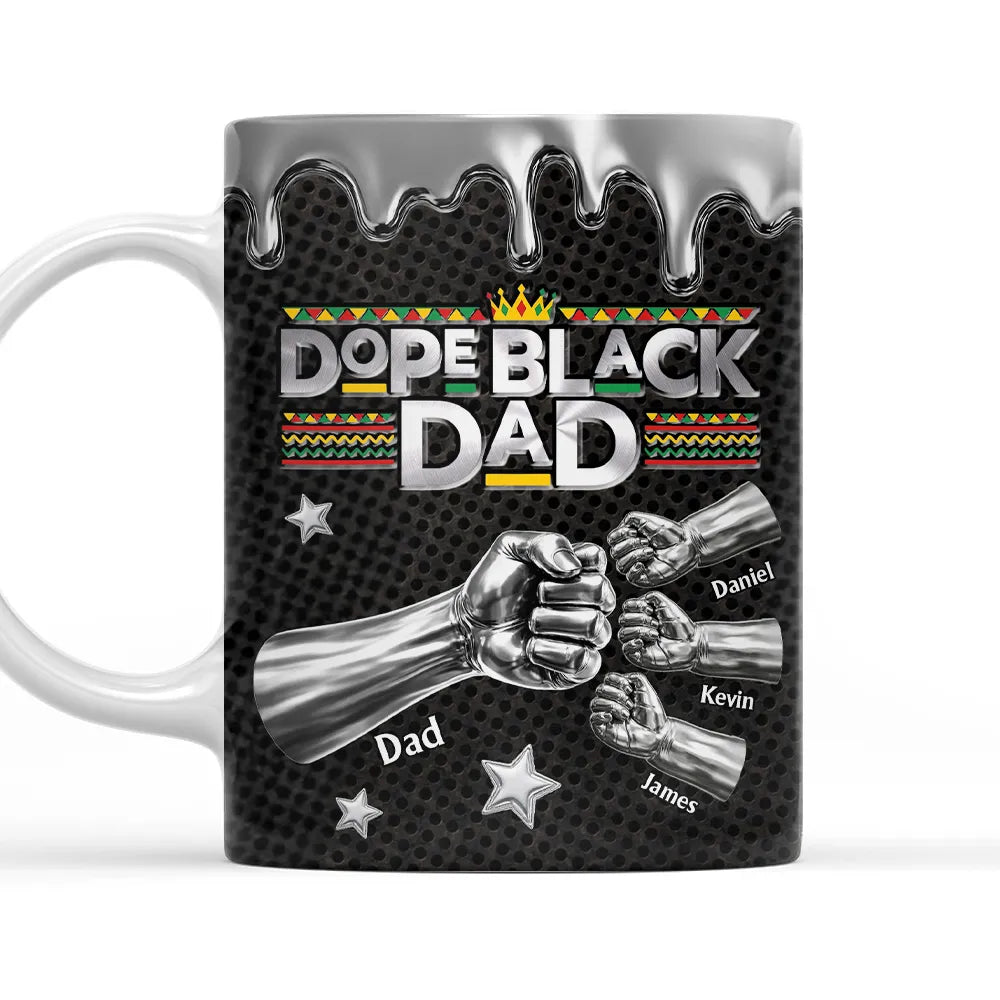 Dope Black Dad - Personalized Custom Mug