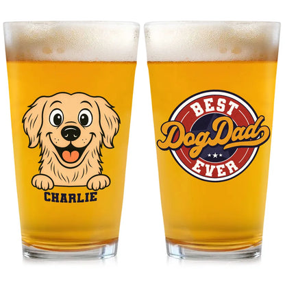 Proud Retro Dad - Personalized Custom Beer Glass
