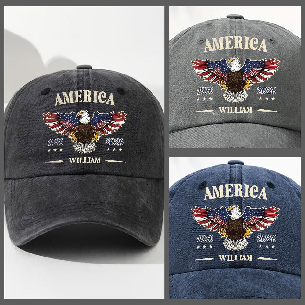 My Country - Personalized Vintage Washed Denim Cap