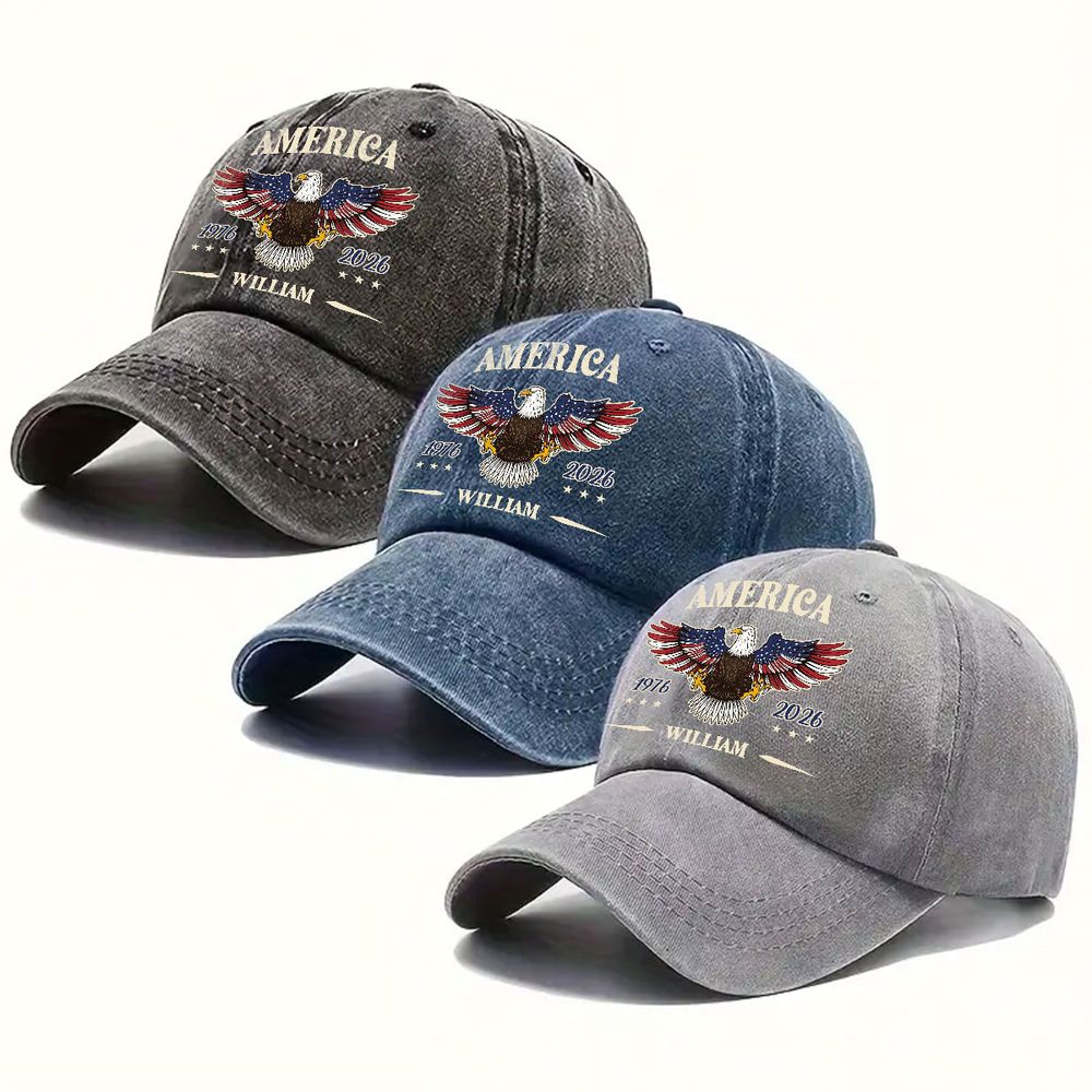 My Country - Personalized Vintage Washed Denim Cap