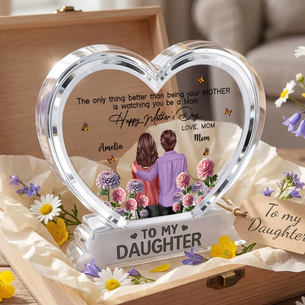 “To My Daughter” Personalized Acrylic Plaque - Birth Flower Mother’s Day Gift