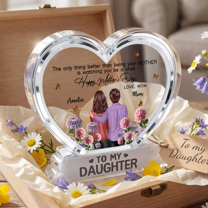“To My Daughter” Personalized Acrylic Plaque - Birth Flower Mother’s Day Gift