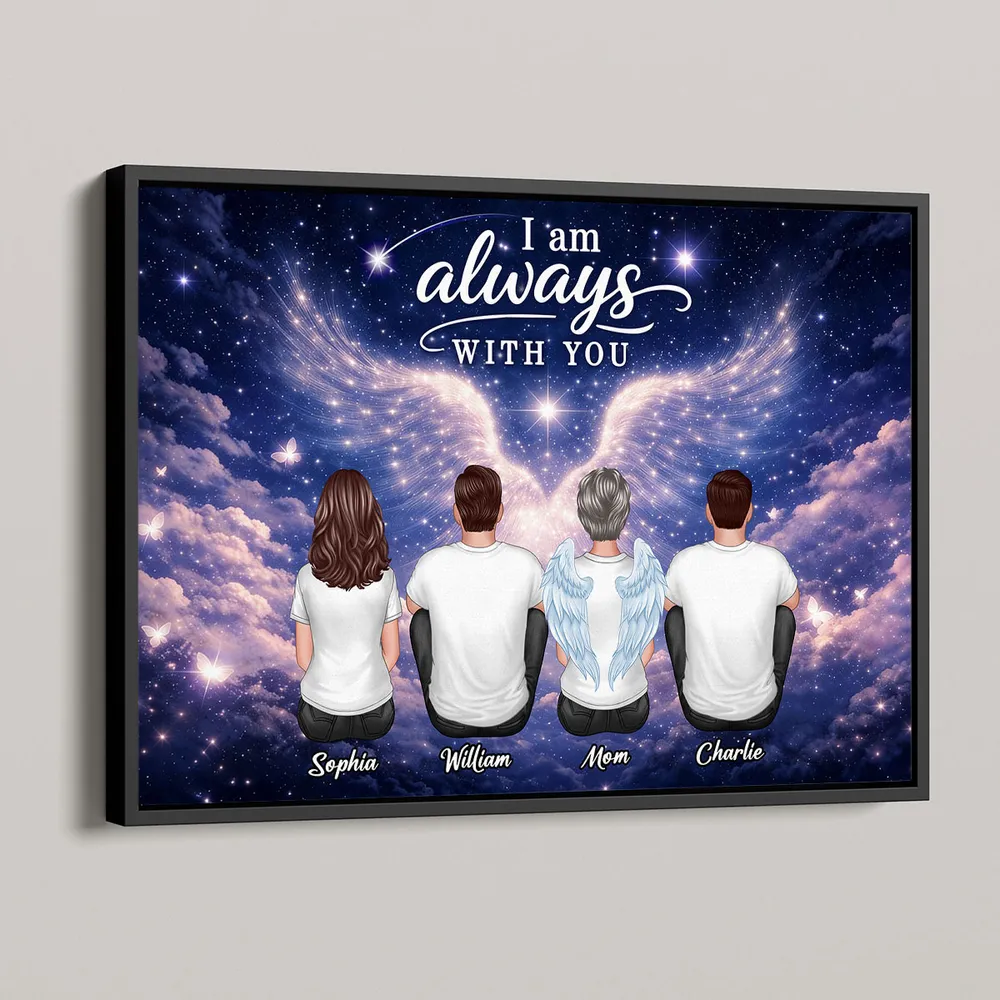 Personalized “Always With You” Memorial Poster / Canvas - Starry Night Angel Wings Sympathy Gift
