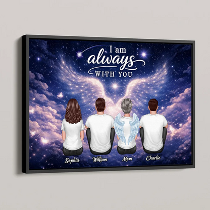 Personalized “Always With You” Memorial Poster / Canvas - Starry Night Angel Wings Sympathy Gift