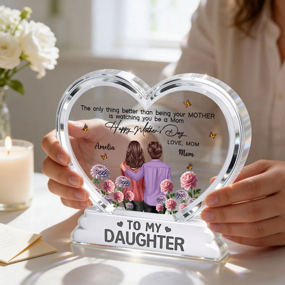 “To My Daughter” Personalized Acrylic Plaque - Birth Flower Mother’s Day Gift