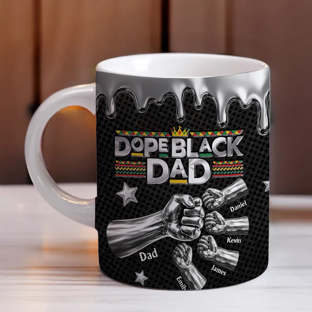 Dope Black Dad - Personalized Custom Mug