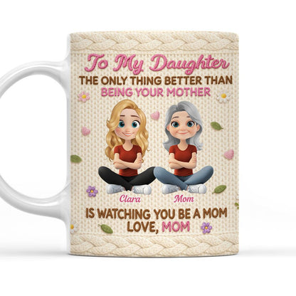 Watching You Be A Mom - Personalized Crochet Style Mug