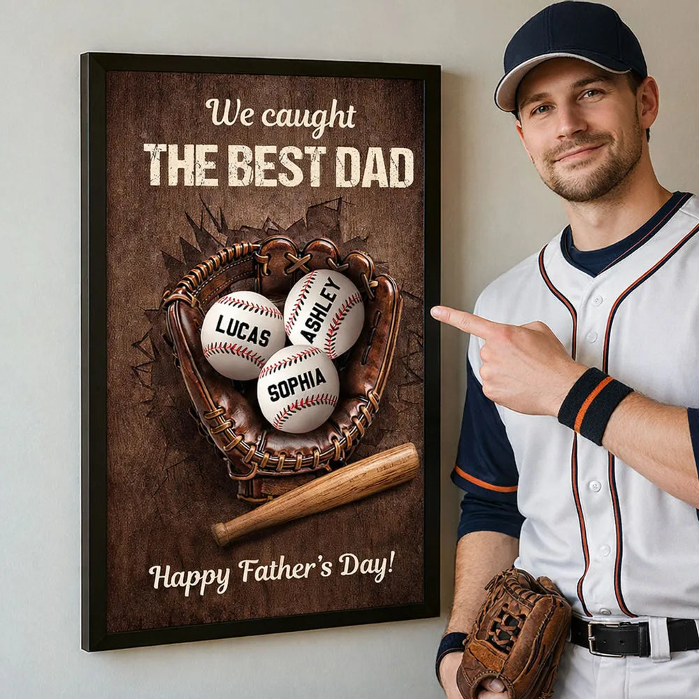 Personalized Baseball Dad Poster / Canvas - Custom Father’s Day Gift