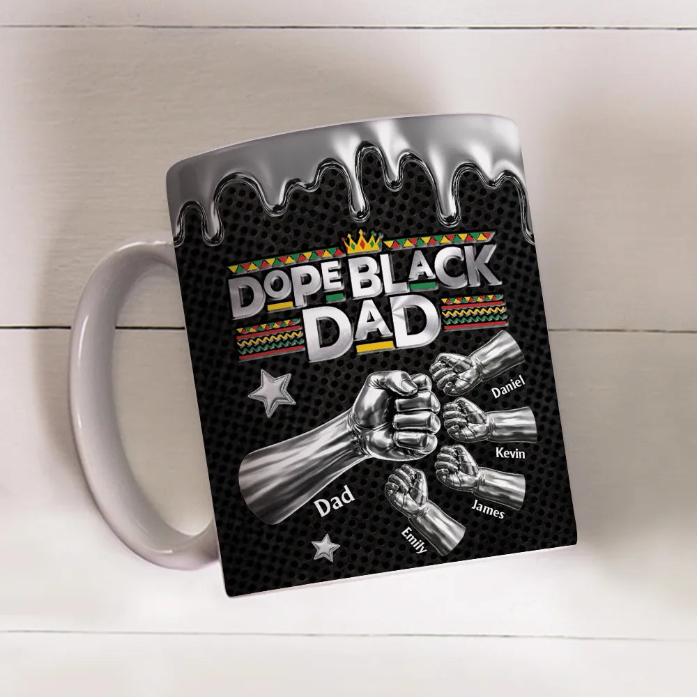 Dope Black Dad - Personalized Custom Mug
