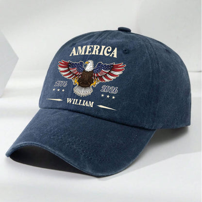 My Country - Personalized Vintage Washed Denim Cap