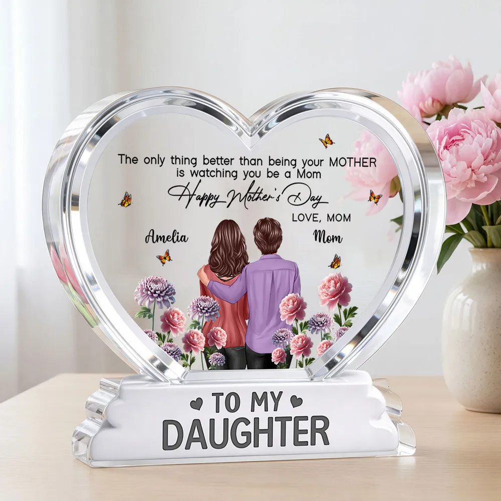 “To My Daughter” Personalized Acrylic Plaque - Birth Flower Mother’s Day Gift