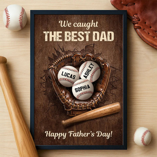 Personalized Baseball Dad Poster / Canvas - Custom Father’s Day Gift