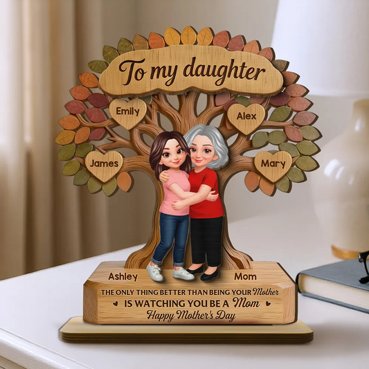 “To My Daughter, Happy Mother’s Day” - Personalized Tree of Life Wooden Plaque