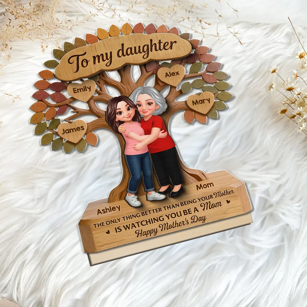 “To My Daughter, Happy Mother’s Day” - Personalized Tree of Life Wooden Plaque