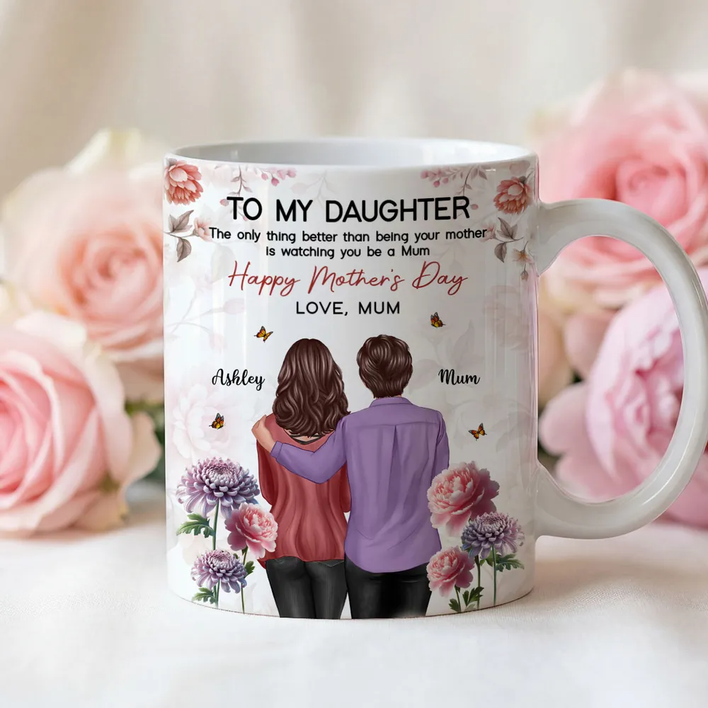 Personalised Birth Month Flower Mug - Gift for Daughter From Mum