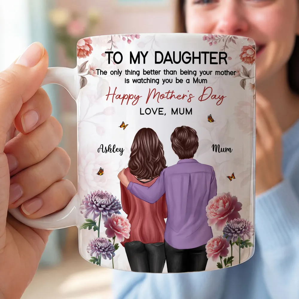 Personalised Birth Month Flower Mug - Gift for Daughter From Mum