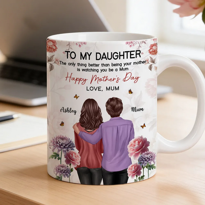 Personalised Birth Month Flower Mug - Gift for Daughter From Mum