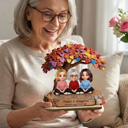 Mother & Daughter - Forever Linked Together - Personalized Plaque - Heartfelt Bond Gift