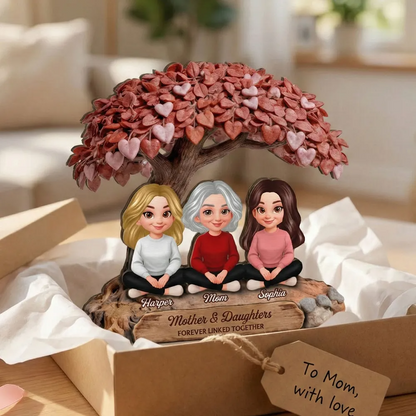 Mother & Daughters - Forever linked together - Personalized Plaque - Gift For Mom