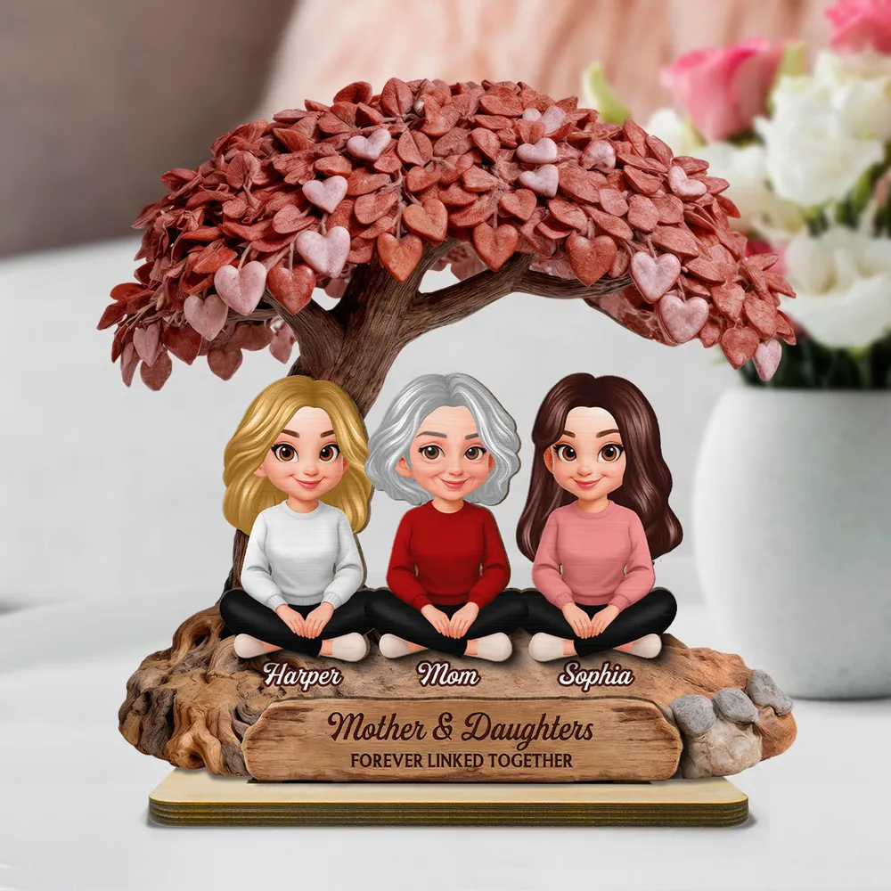 Mother & Daughters - Forever linked together - Personalized Plaque - Gift For Mom