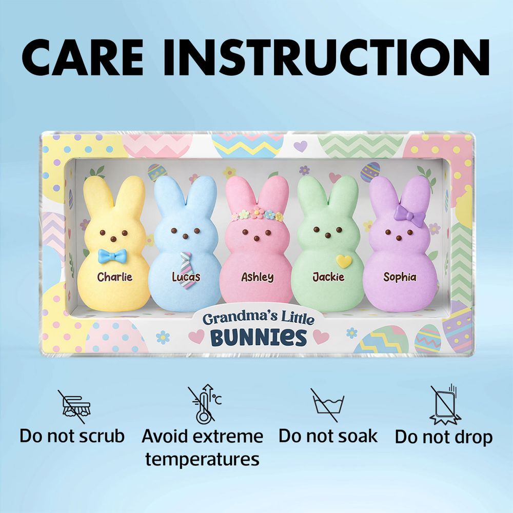 Grandma's Little Bunnies - Personalized Custom Grandkids Names Acrylic Block Plaque