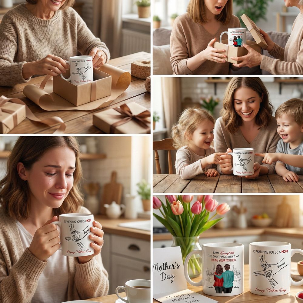 Personalized Mug: From Mom & Dad to Daughter - Watching You Be a Mom - Mother’s Day Gift for Daughter