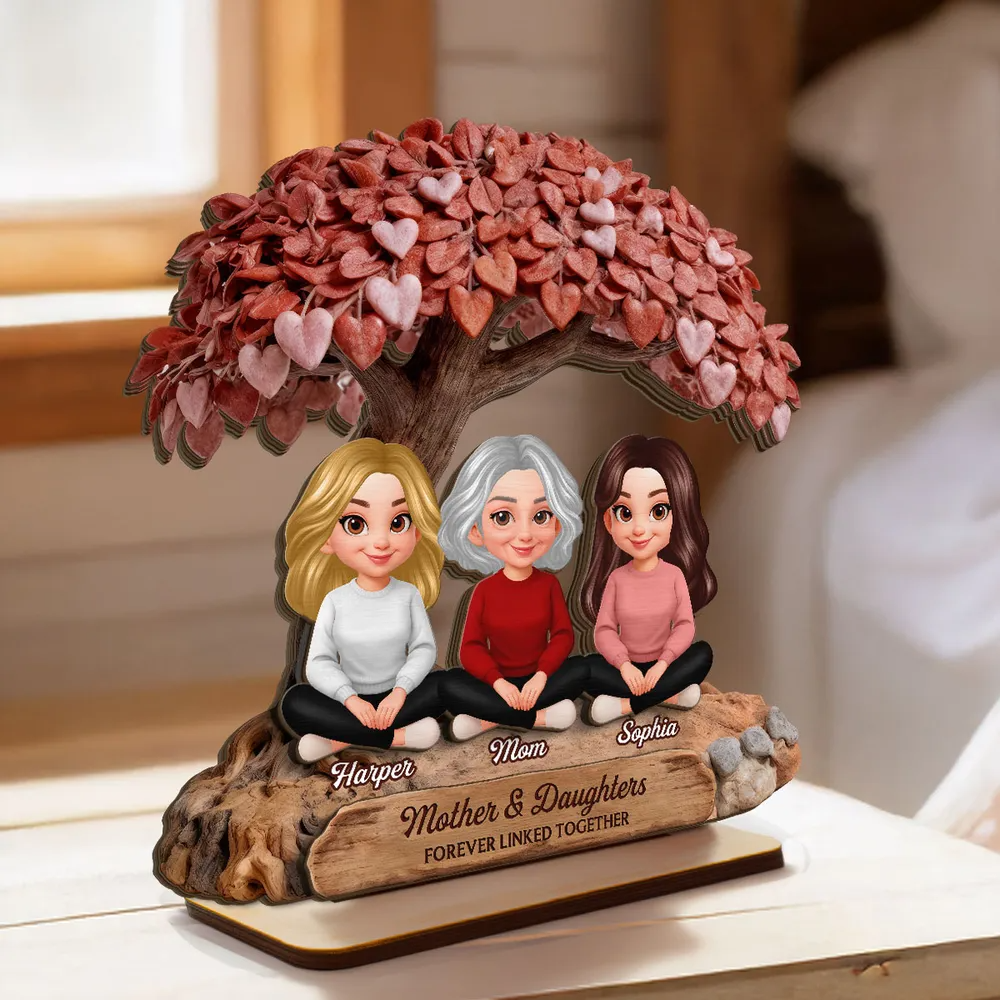 Mother & Daughters - Forever linked together - Personalized Plaque - Gift For Mom