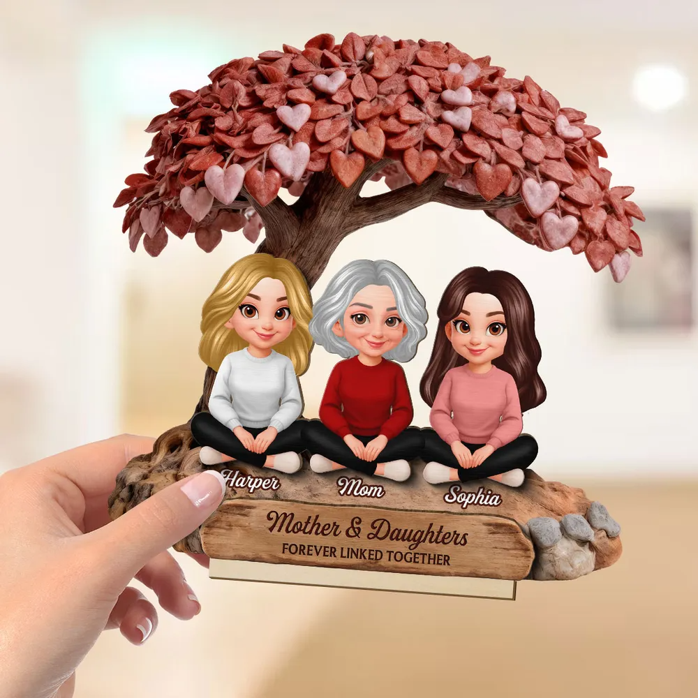 Mother & Daughters - Forever linked together - Personalized Plaque - Gift For Mom