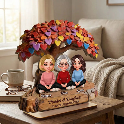 Mother & Daughter - Forever Linked Together - Personalized Plaque - Heartfelt Bond Gift