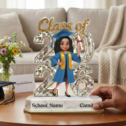 Senior Class Of 2026 2027 Graduate Keepsake - Personalized Acrylic Block Plaque