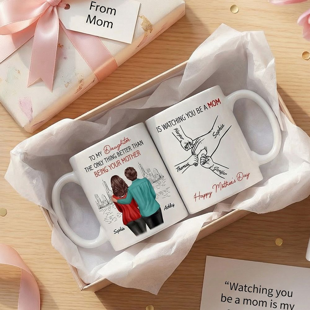 Personalized Mug: From Mom & Dad to Daughter - Watching You Be a Mom - Mother’s Day Gift for Daughter