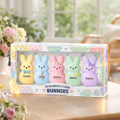 Grandma's Little Bunnies - Personalized Custom Grandkids Names Acrylic Block Plaque