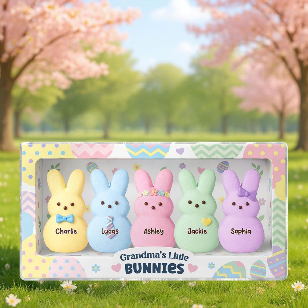 Grandma's Little Bunnies - Personalized Custom Grandkids Names Acrylic Block Plaque