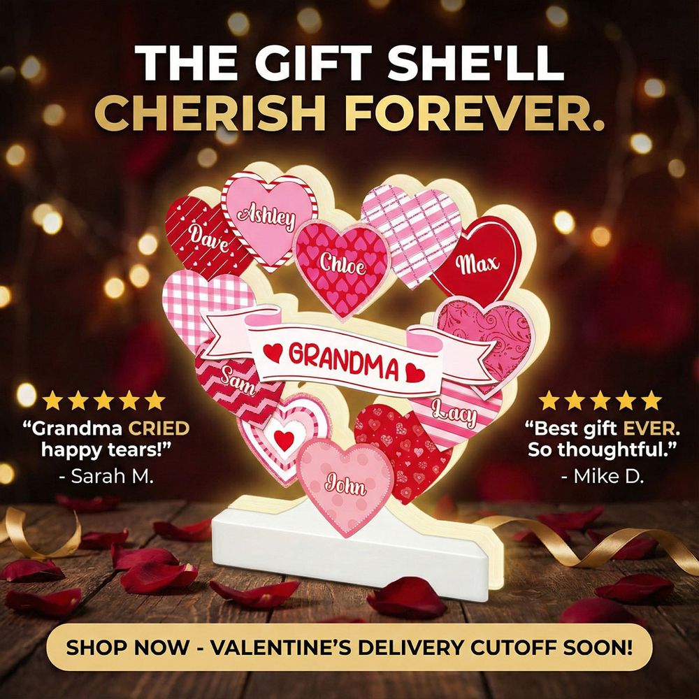 Personalized Grandma's Sweethearts Light Box - Coquette Valentine's Day Gift For Grandma