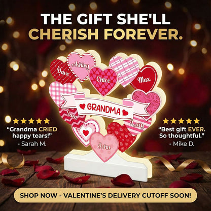 Personalized Grandma's Sweethearts Light Box - Coquette Valentine's Day Gift For Grandma