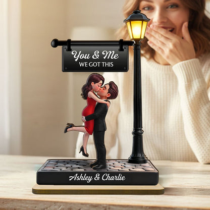 Timeless Love Under The Light - Personalized 2-Layered Wooden Plaque