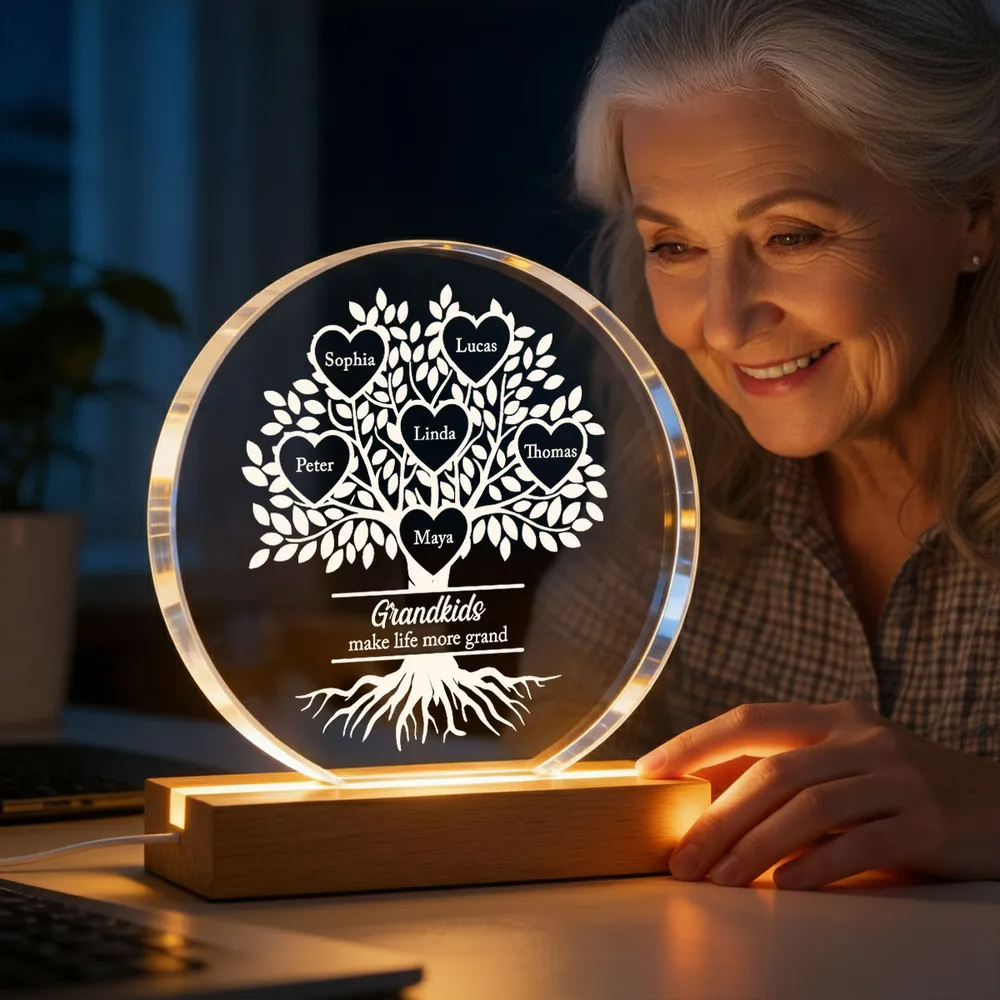 Grandkids Make Life More Grand - Personalized Acrylic Block LED Night Light